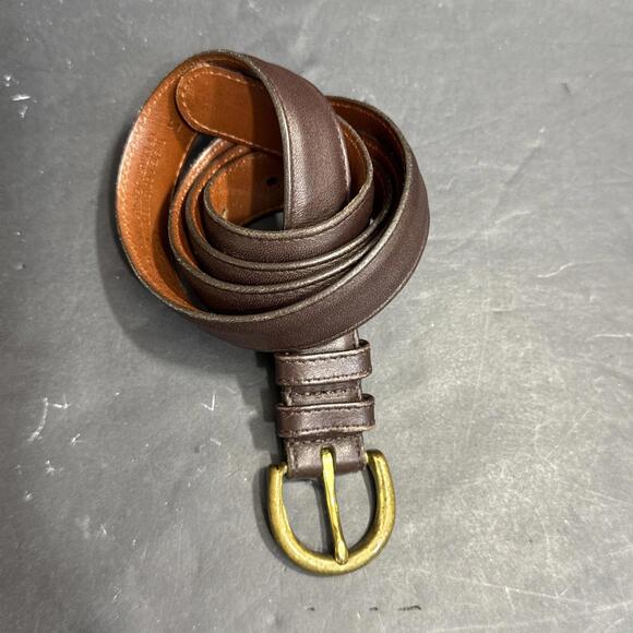 Coach Women’s Classic Designer Minimalist Equestrian Brown Belt Brass Large - Picture 1 of 10
